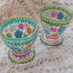 Malowane kieliszki do jajek 2 szt. SPRING - wiosenne dekoracje