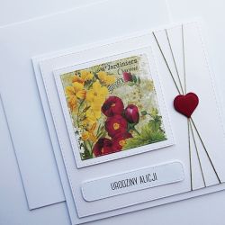 Kartka urodzinowa minimalistyczna z sercem 