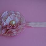 Retro opaska niemowlęca w delikatnym różu i beżu - 