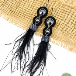 Oryginalne długie kolczyki sutasz/soutache 