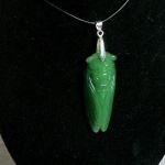 Cykada symbol długowieczności zielony jadeit - 