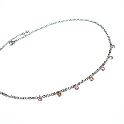 Alloys Collection Choker Line -cyrkonie pink nude