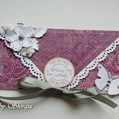 Kopertówka z okazji ślubu-'ametyst i srebro''