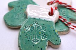 Ceramiczny pierniczek rękawiczka miętowa