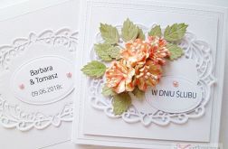 Kartka W DNIU ŚLUBU - pastelowe kwiaty