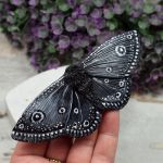 Duża spinka do włosów - czarny motyl - spinka do włosów czarny motyl