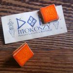 Kolczyki ceramiczne Ogniste Kwadraty - 