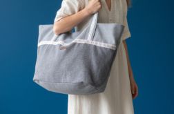 Szara torba plażowa z weluru huge bag I