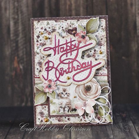 Happy birthday - urodzinowa kartka z kotkiem