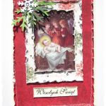 Kartka świąteczna z dzieciątkiem i aniołkami - 
