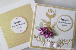 Kartka PAMIĄTKA I KOMUNII z kielichem #5