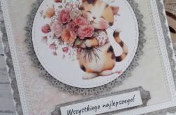 Kartka urodzinowa (lub na inną okazję) dla miłośniczki kotów