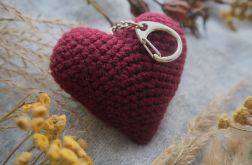 Brelok bordowe serce - prezent walentynkowy