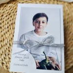 Eleganckie zaproszenie na I Komunię Świętą ręcznie robione ze zdjęciem - 2