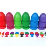 Układanka lewopółkulowa, sorter kolorów Montessori Jajka dyszki - 