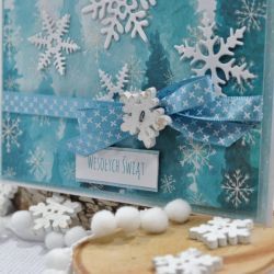 Kartka świąteczna płatki śniegu