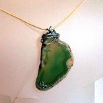 Surowy plaster agatu, zielony wisiorek - 
