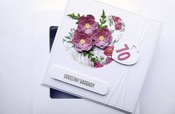 Elegancka kartka urodzinowa z kwiatami liczbą