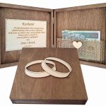 Pudełko na pieniądze, Drewniana Kartka Ślub-PP111 - personalizowana kartka na Ślub