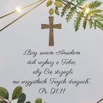 Pamiątka Chrztu prezent chrzciny paprocie - W środku obrazu cytat, modlitwa, życzenia