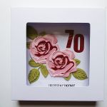 Elegancka kartka urodzinowa ręcznie robiona - Kartka urodzinowa z różami