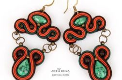 turkus zielony kolczyki sutasz