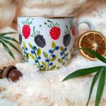 Ręcznie malowany kubek owocowy śniadaniowy 480ml. - Staranne wykonanie