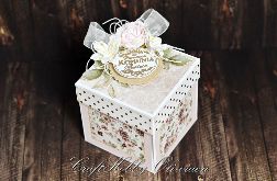 Komunijny exploding box w różu - z życzeniami