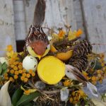 Wiosenny wianek z ptaszkami żółty - tylko z naturalnych produktów
