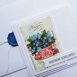 Kartka na urodziny z niezapominajkami 
