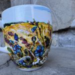 Porcelanowy kubek ręcznie malowany- Łąka - 