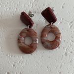 "Inet I" - kolczyki z gliny polimerowej. - brązy i beże