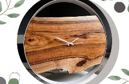 Biały zegar w metalowej obręczy 35 cm