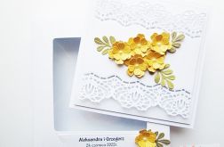 Kartka ŚLUBNA z żółtymi kwiatami #1