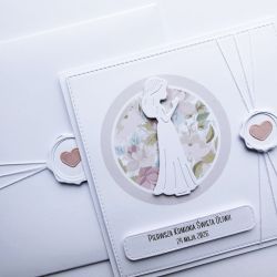 Subtelna kartka na Komunię dla dziewczynki 