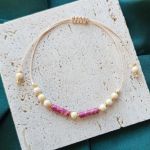"Rosa" - bransoletka z naturalnymi kamieniami. - pastelowe kolory