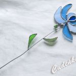 Kwiat Błękitny - technika Tiffany'ego - 