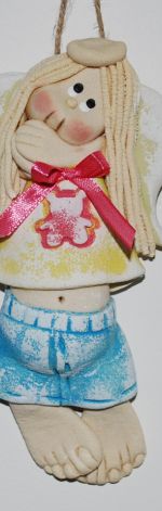 Siostra Agnieszki - aniołek z masy solnej, prezent, dekoracja