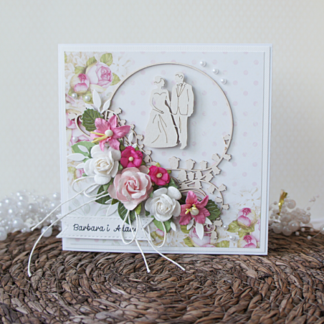 Ślubna kartka w jasnej kolorystyce v.3