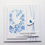 Kartka na Chrzest z gołębicą personalizowana - Personalizowana kartka na chrzest z gołębicą