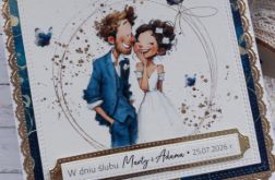 Kartka ślubna z uroczą parą młodą 2, personalizacja