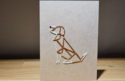 Kartka okolicznościowa haftowana pies beagle