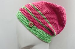 Czapka przejściowa cienka smerf bawełna neon fluo