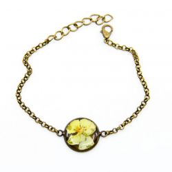 Bransoletka celebrytka żywica kwiat bratek BOHO