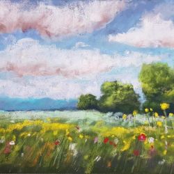 Letnia łąka 1-praca formatu 18/24 cm 