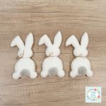 Króliczki Wielkanocne - komplet 3szt. szare - Komplet króliczków Wielkanocnych w kolorze białym