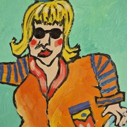 obraz olejny dama i kot