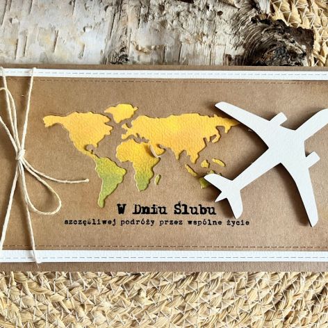 010,kartka na ślub w szczęśliwą podróż z samolotem