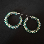 Duże Zielone Kolczyki Koła - geometryczne kolczyki