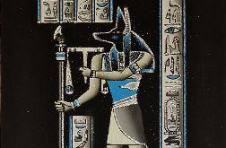 Obraz, 35x50cm, Anubis Bóg śmierci, Płótno Faraońskie, Egipt, 100% oryginalny 10